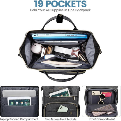 Damen Schulrucksack 15,6 Zoll Wasserdicht mit USB