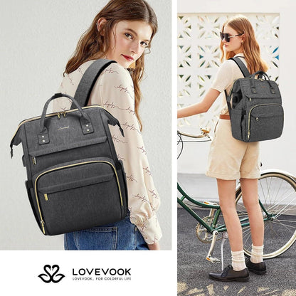 Damen Schulrucksack 15,6 Zoll Wasserdicht Laptoprucksack USB