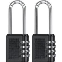 ZHEGE Zahlenschloss Vorhängeschloss 66mm Schwarz 2 Stücke