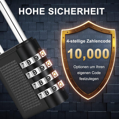 ZHEGE Zahlenschloss Vorhängeschloss 66mm Schwarz 2 Stücke