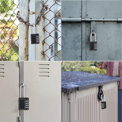 Vorhängeschloss 66mm Zahlencode Wetterfest 4 Stellig Outdoor Schwarz 2