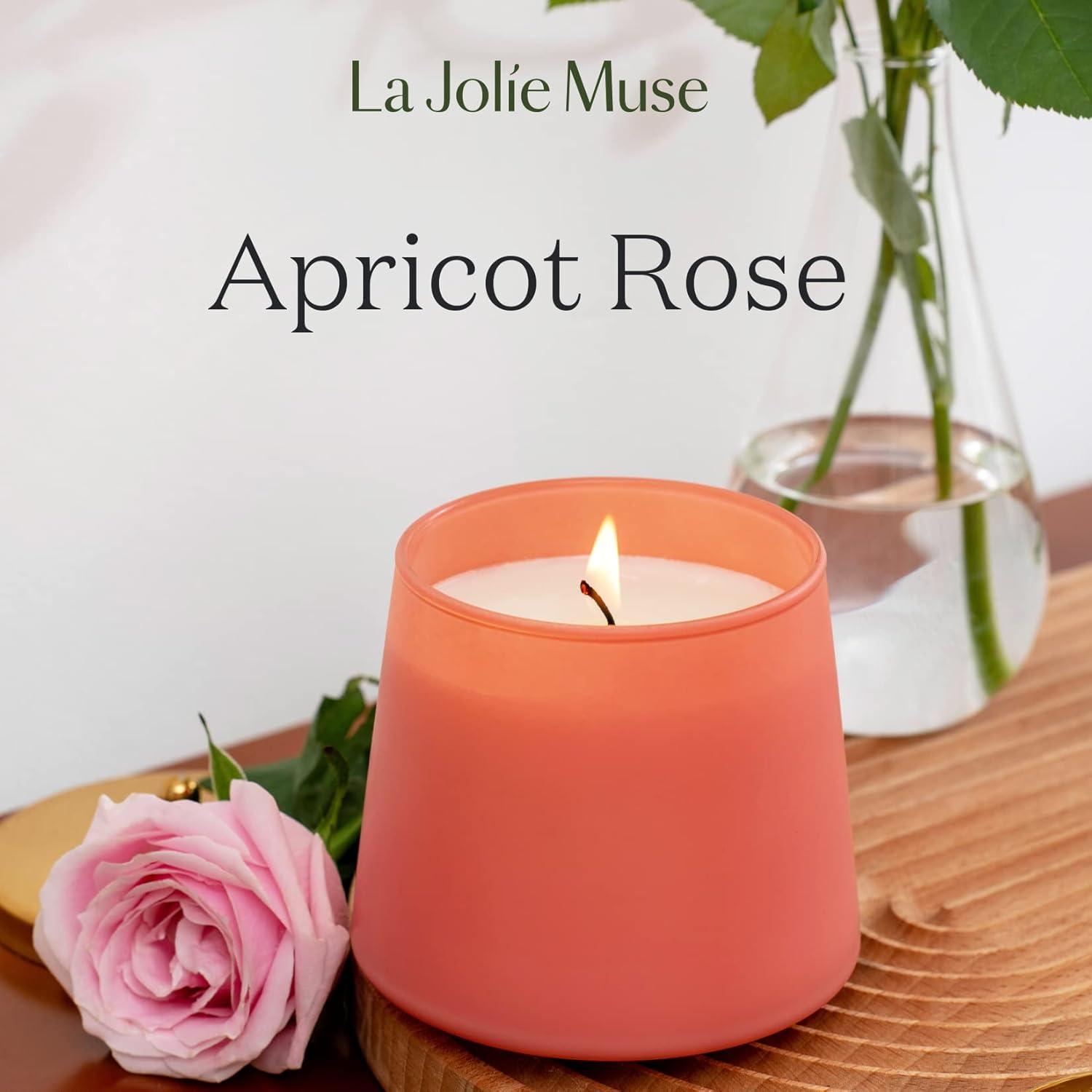Aprikose Rose Duftkerze 350g natürliches Wachs 75 Std Brenndauer