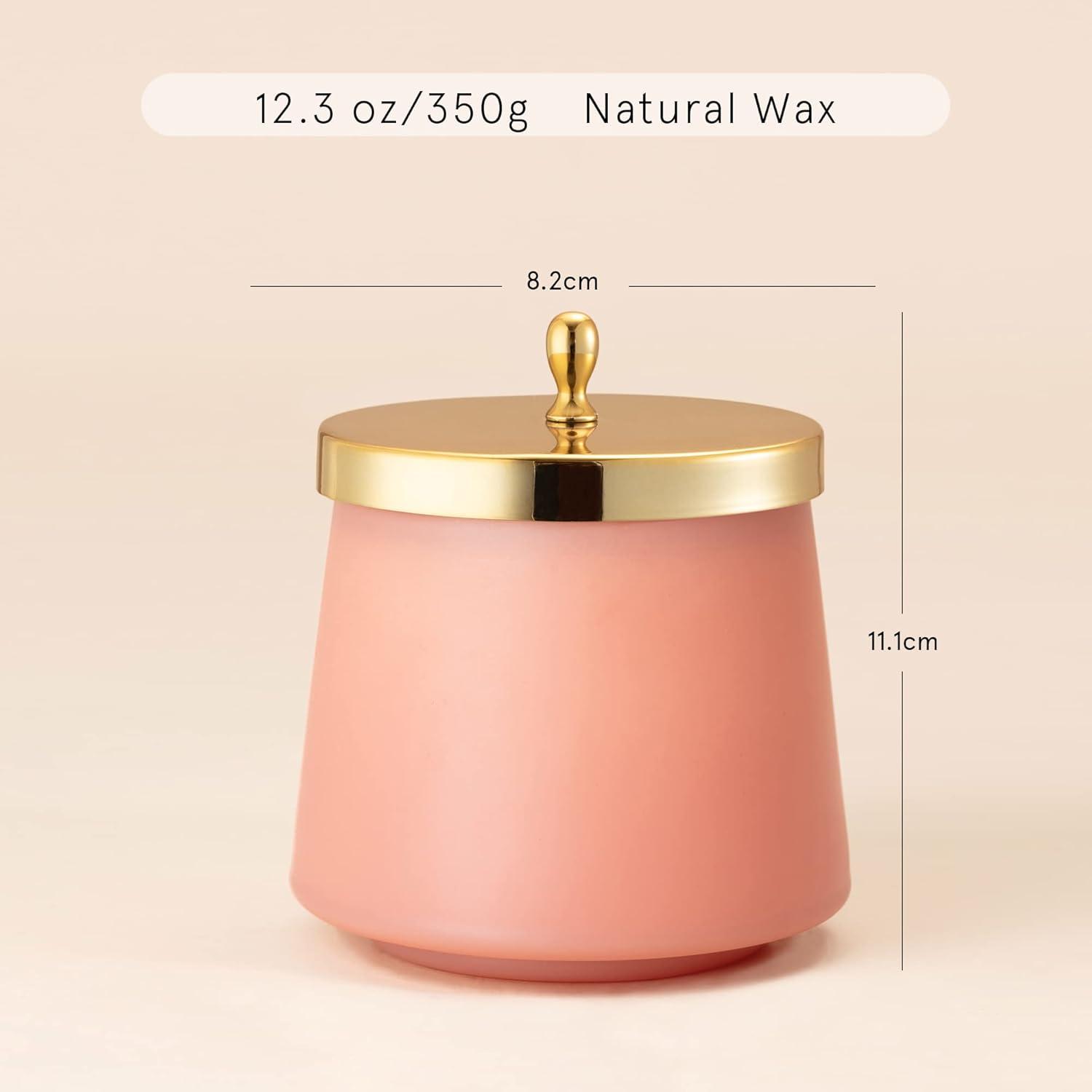 Aprikose Rose Duftkerze 350g natürliches Wachs ovaler Glasbehälter