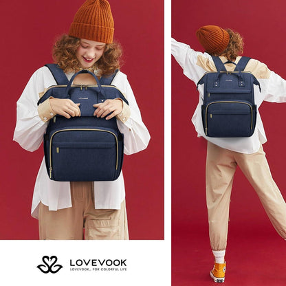 Wasserdichter Laptoprucksack 17 Zoll Mädchen Teenager USB Blau