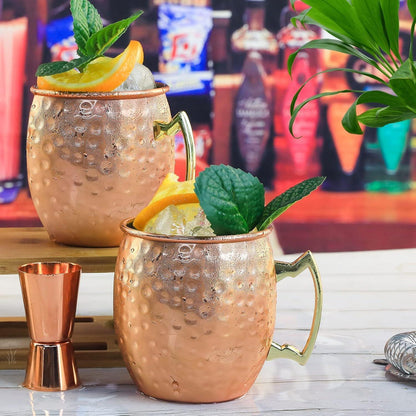 Moscow Mule Kupferbecher Set 530 ml 304 Edelstahl 7-teilig