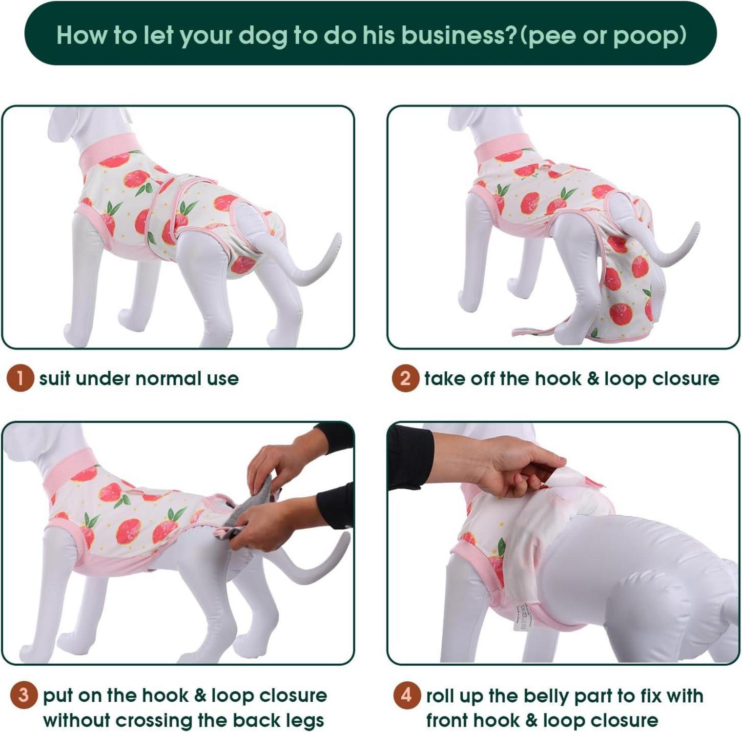 Kuoser Hundebody nach Op & Kastration, atmungsaktiv, Leckschutz für Rüden & Hündinnen, rosa XS