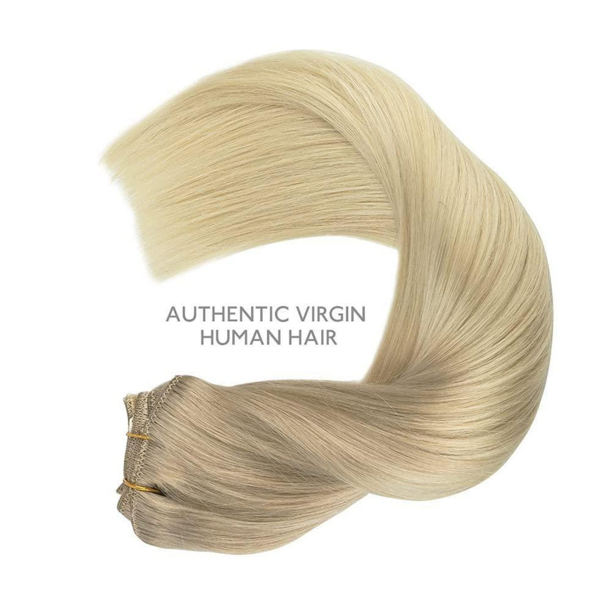 Echthaar Clip-Ins Aschblond bis Platinblond 50cm