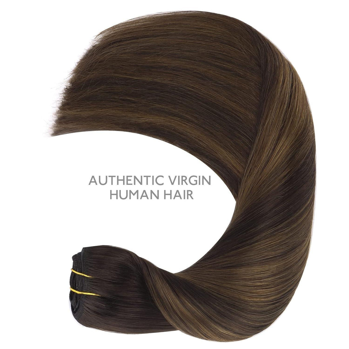 Clip in Echthaar Extensions Schwarz Braun Balayage 55cm