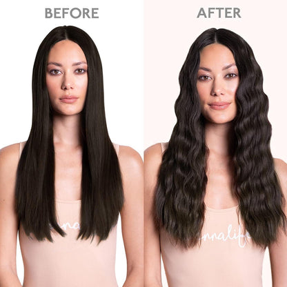 Echthaar Clip-Ins Dunkelbraun 35cm (120g)