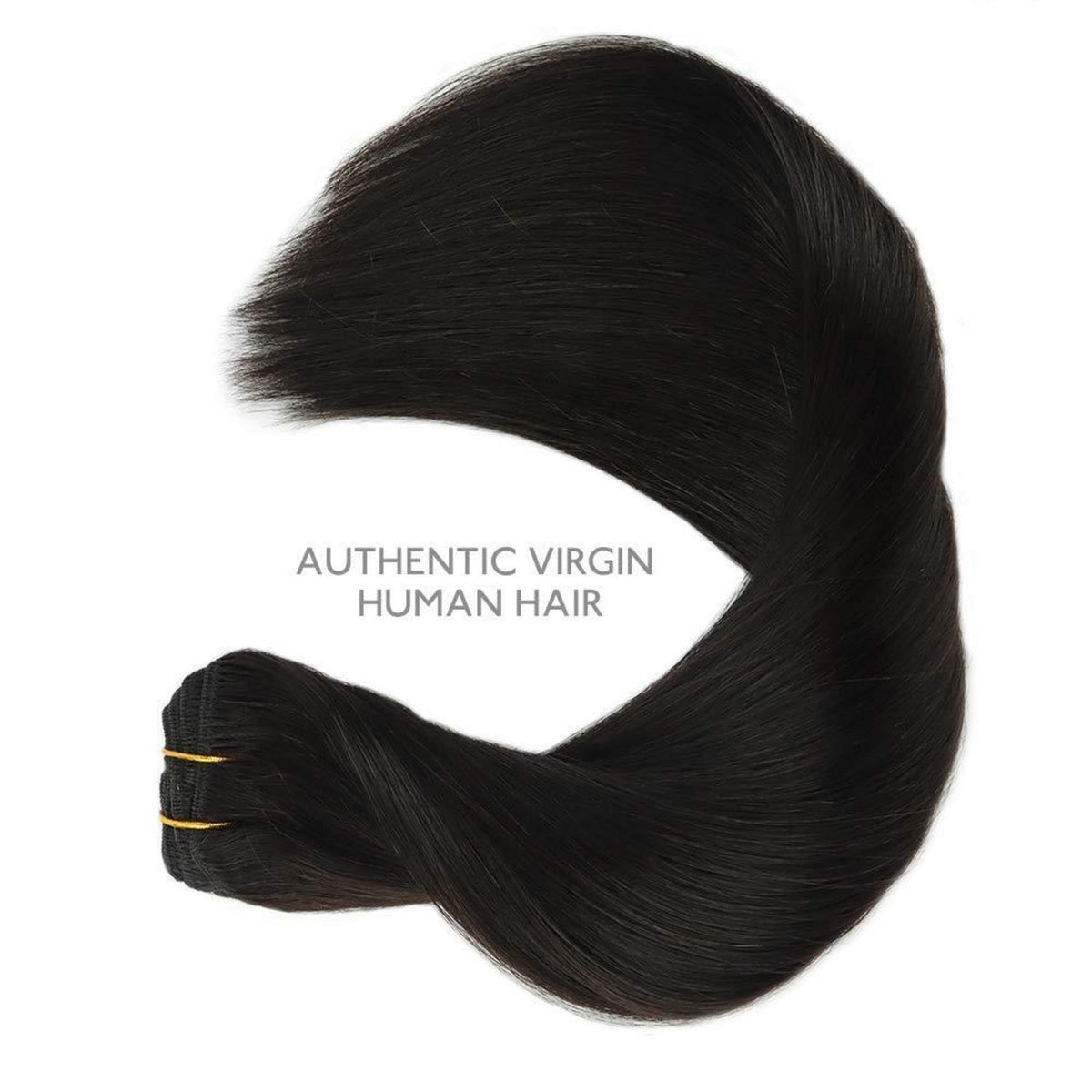 Echthaar Clip-Ins Schwarz 50cm (20 Zoll) 120g