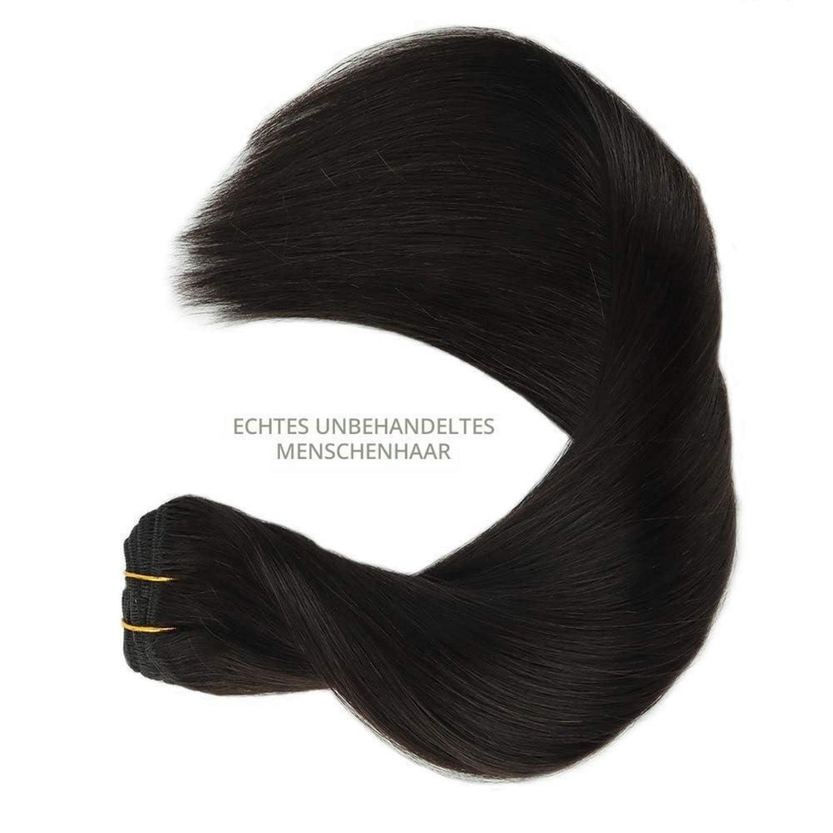 Echthaar Clip-Ins Schwarz 40cm (120g) - Remy Haarverlängerung