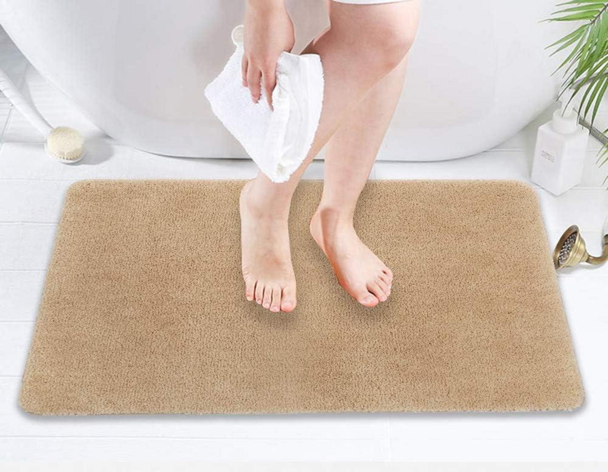 Mikrofaser Fußmatte Beige 60x90 Rutschfest Waschbar Eingangsmatte