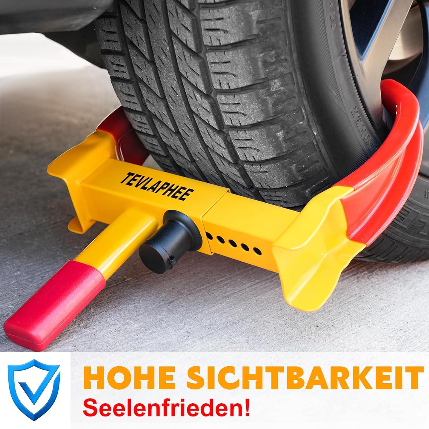 Radkralle Parkkralle mit Sicherheitsschloss 3 Schlüsseln PKW Wohnwagen