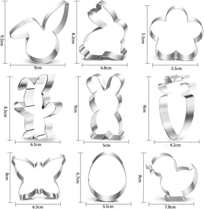 Ostern Ausstechformen Set 9 Stück Hase Schmetterling Ei