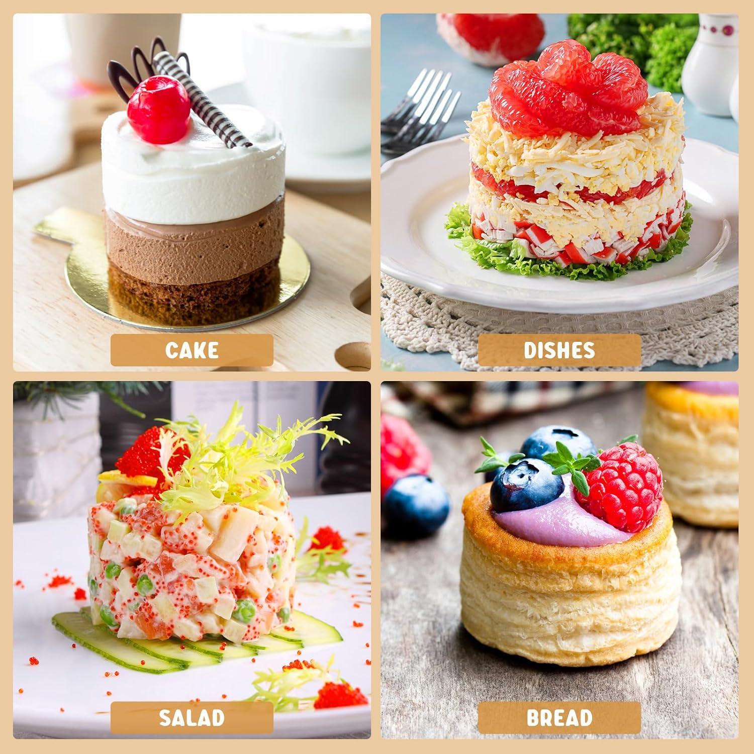 Edelstahl Tortenringe Set 5cm Hoch Dessertformen 8Stück Backzubehör Kuchen