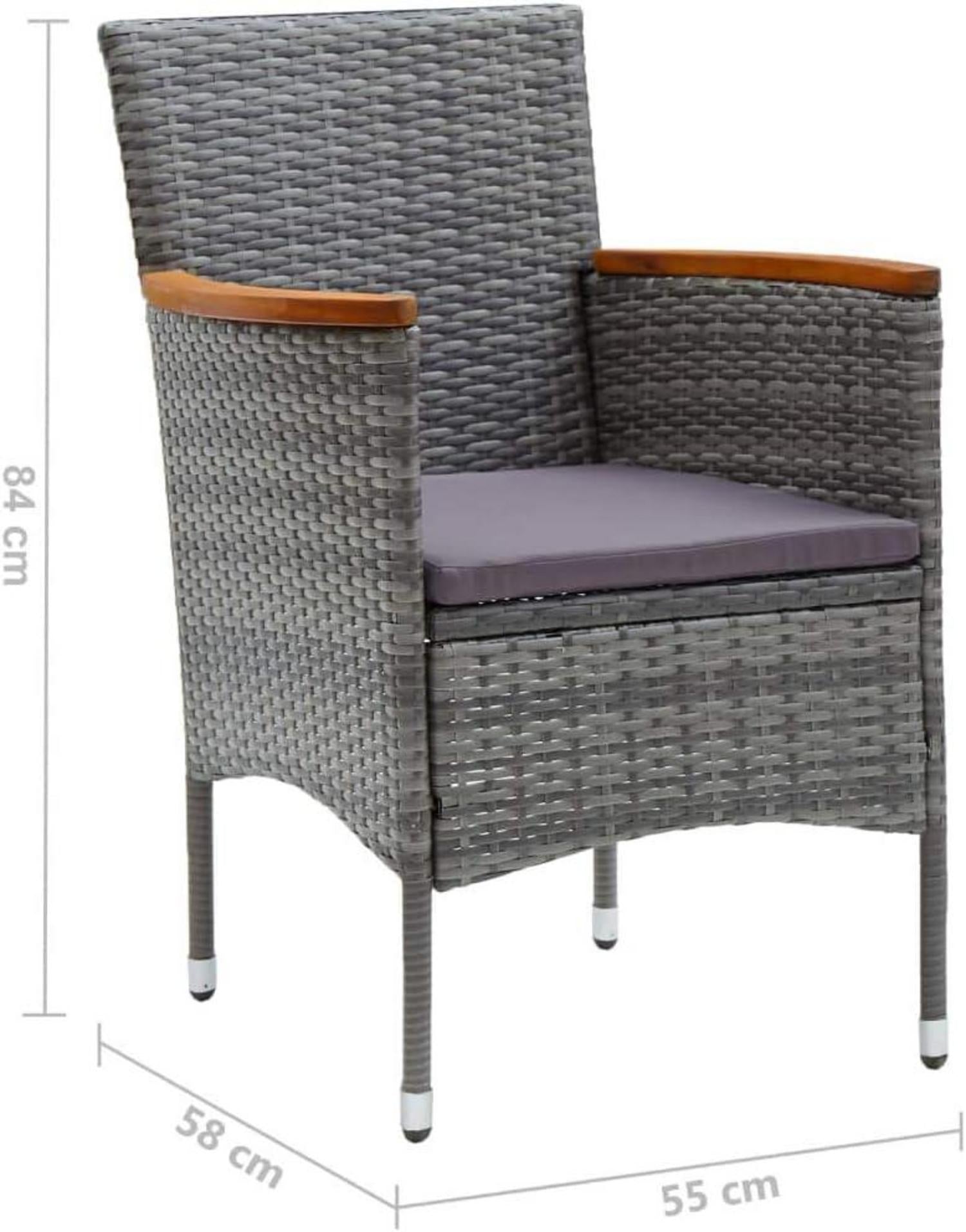 vidaXL 4X Gartenstuhl-Set Akazienholz Rattan Grau