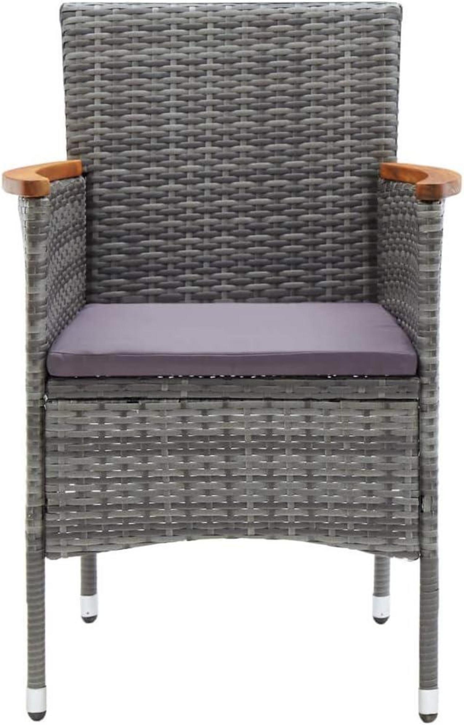 vidaXL 4er Set Gartenstühle Akazienholz Rattan Grau