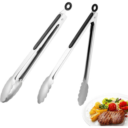 Edelstahl Grillzange 31cm mit Sicherungsclip Grillzubehör