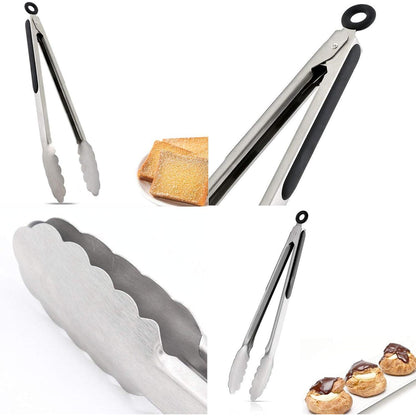 Edelstahl Grillzange 31cm mit Sicherungsclip Grillzubehör