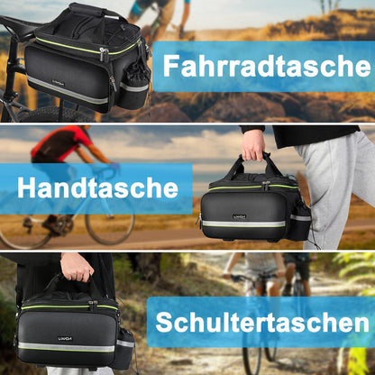 Fahrradtasche für Gepäckträger Wasserdicht 20-35L Schwarz 38x26x24cm