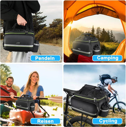 Fahrradtasche Gepäckträger Wasserdicht 20L-35L Schwarz 38x26x24cm