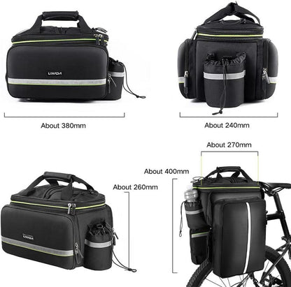 Fahrradtasche für Gepäckträger Wasserdicht Schwarz 20-35L 38x26x24cm