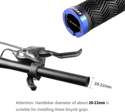 Fahrradgriffe LYCAON Ergonomic mit Aluminium-Endkappen Blau 130MM 122g