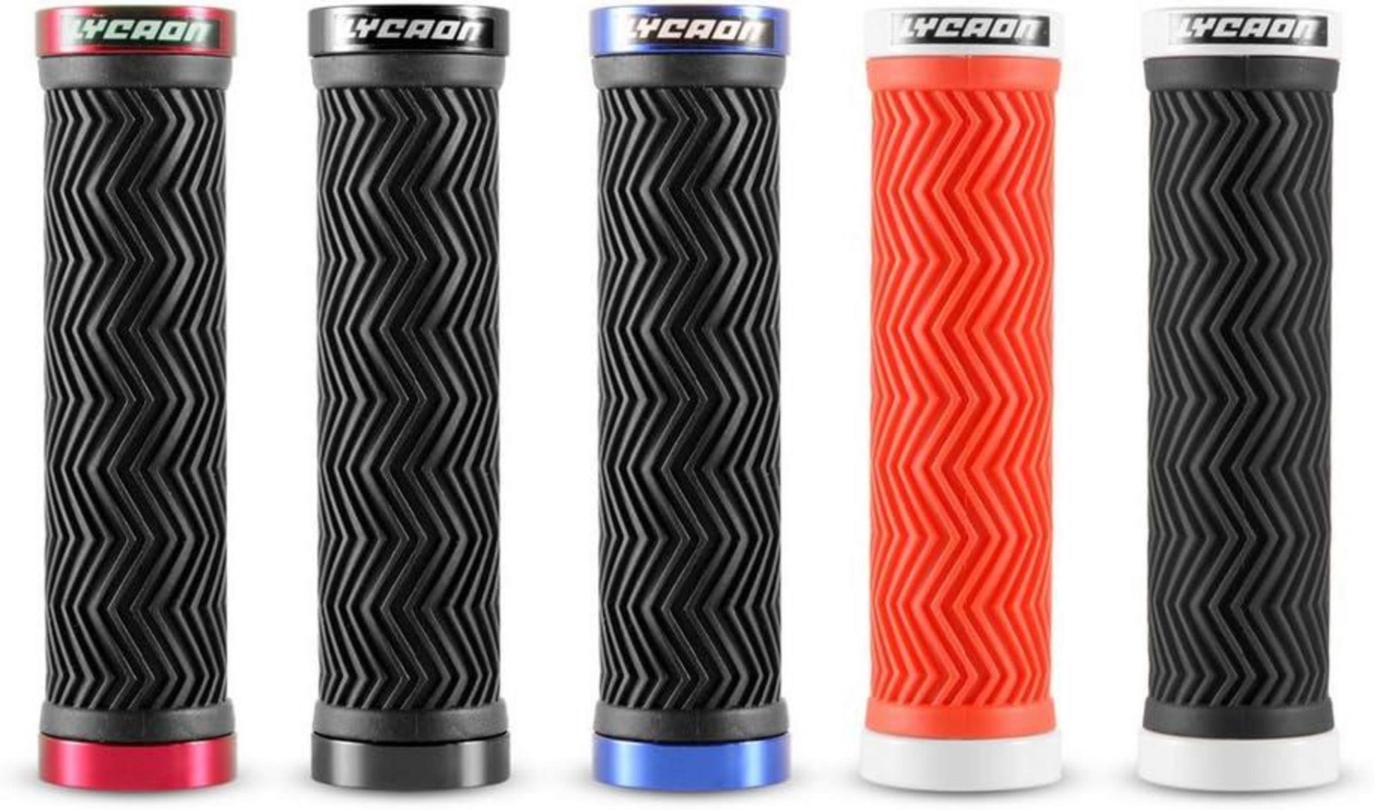 Fahrradgriffe LYCAON Ergonomic mit Aluminium-Endkappen Blau 130MM 122g