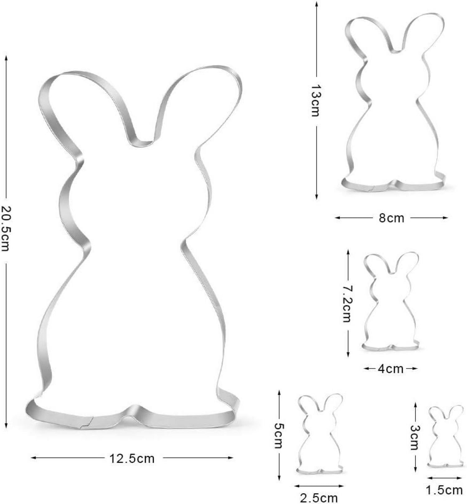 Ausstechform Hase Set, Oster Plätzchenausstecher 5-teilig
