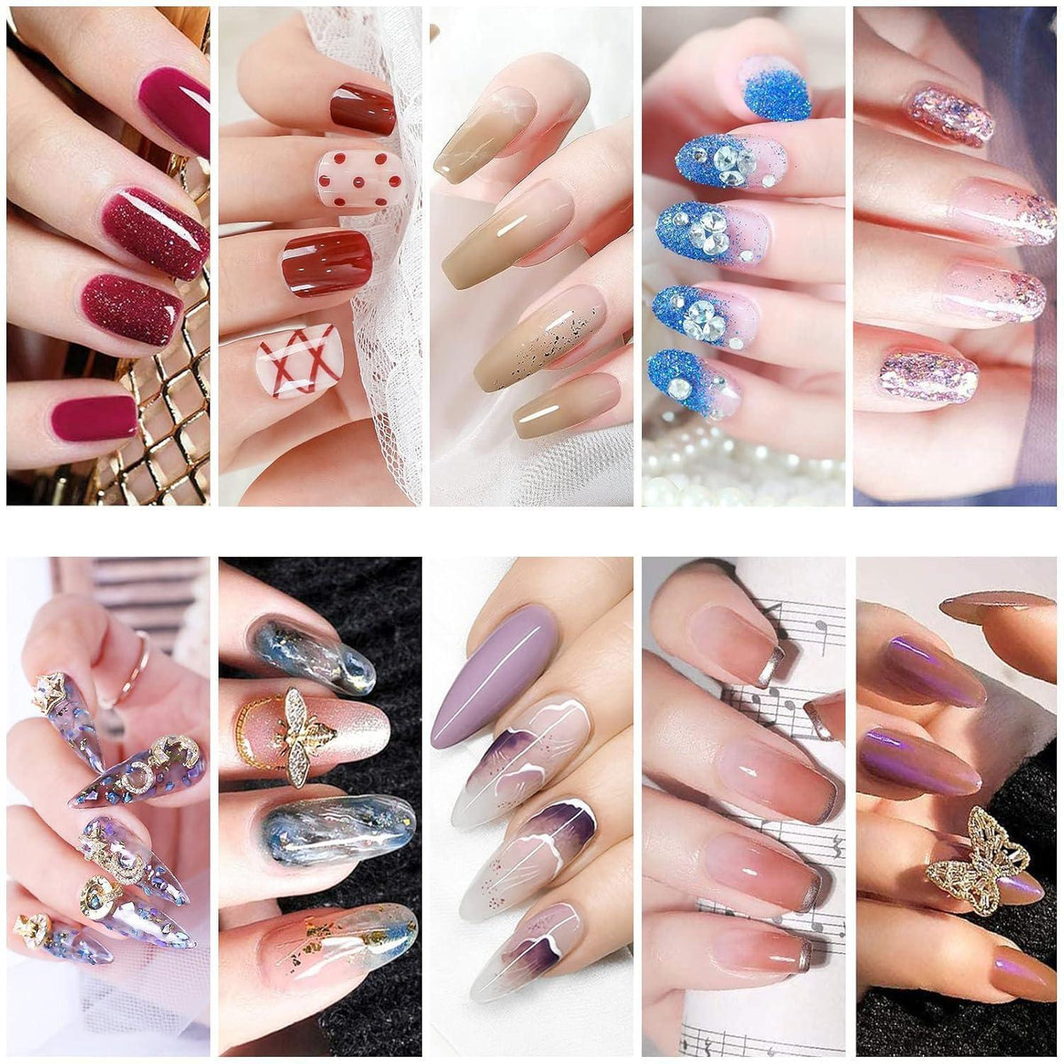 500er Set Falsche Nägel Transparent mit Nagelknipser & Feile