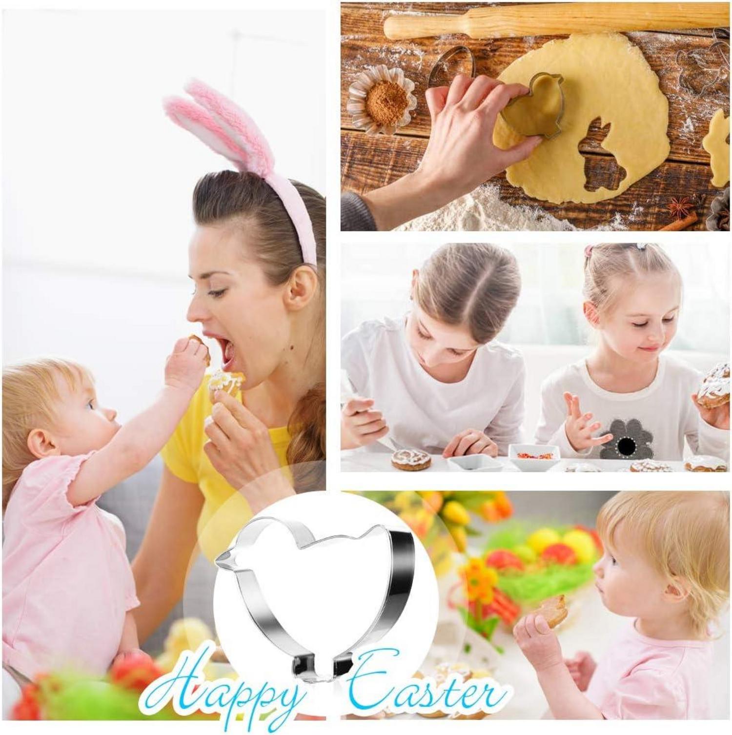 Ostern Plätzchen Ausstecher Set 6-teilig, Ei Hase Keksformen