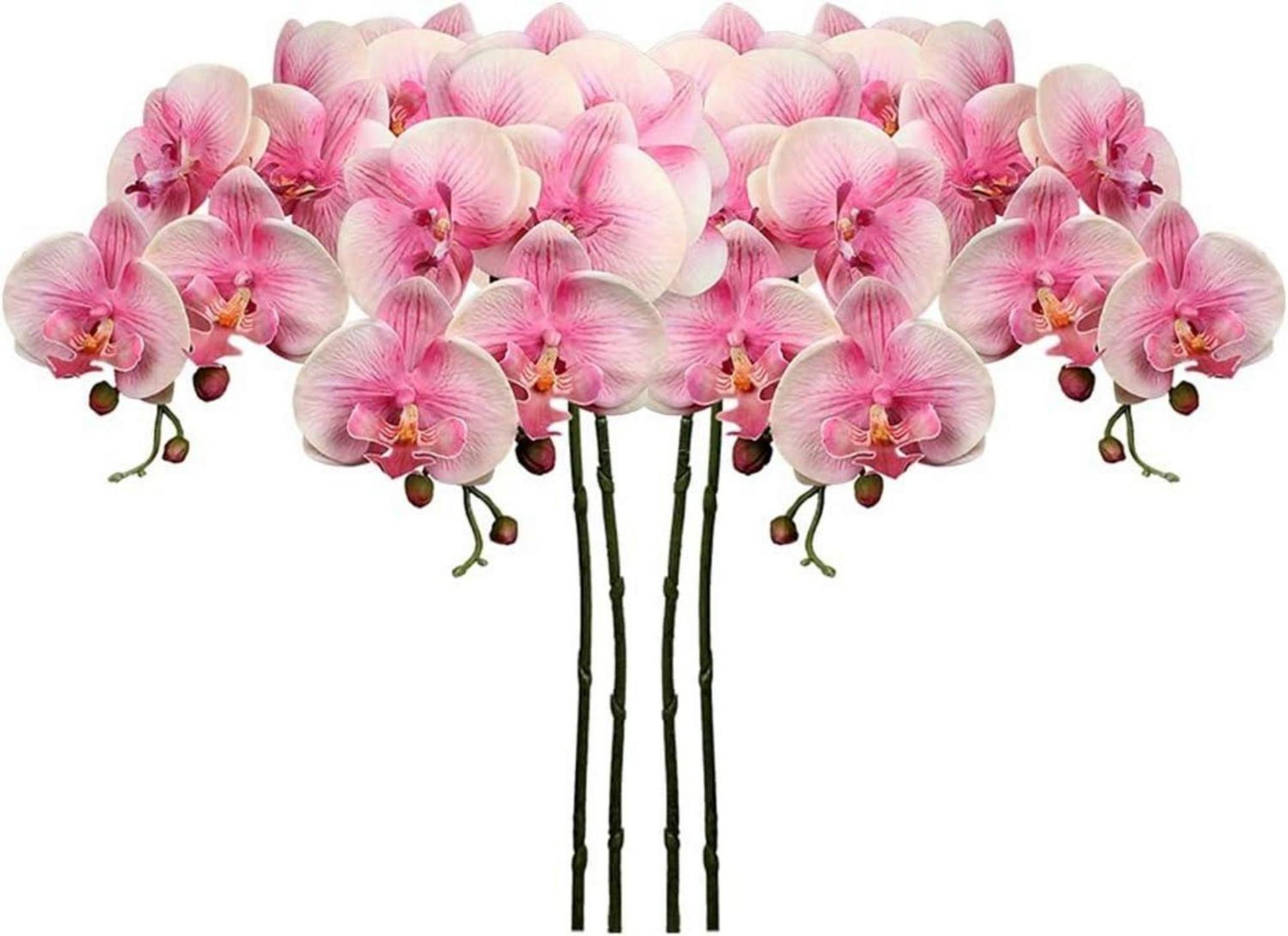 Kunstblume Orchideenzweig Phalenopsis weiß 9 Blüten 4er Set