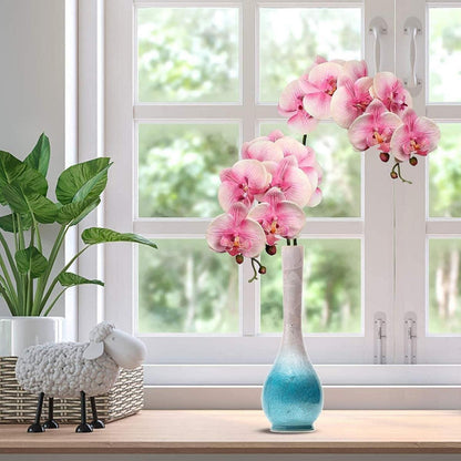 Weiße Orchideen-Zweige 4er Set Kunstblumen Deko Real-Touch