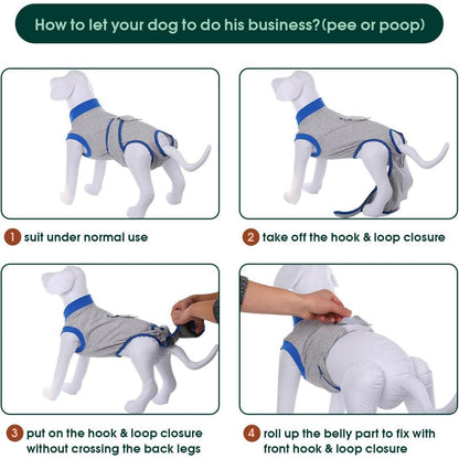 Kuoser Hundebody Op, Nach Kastration, Leckschutz Hund, Grau