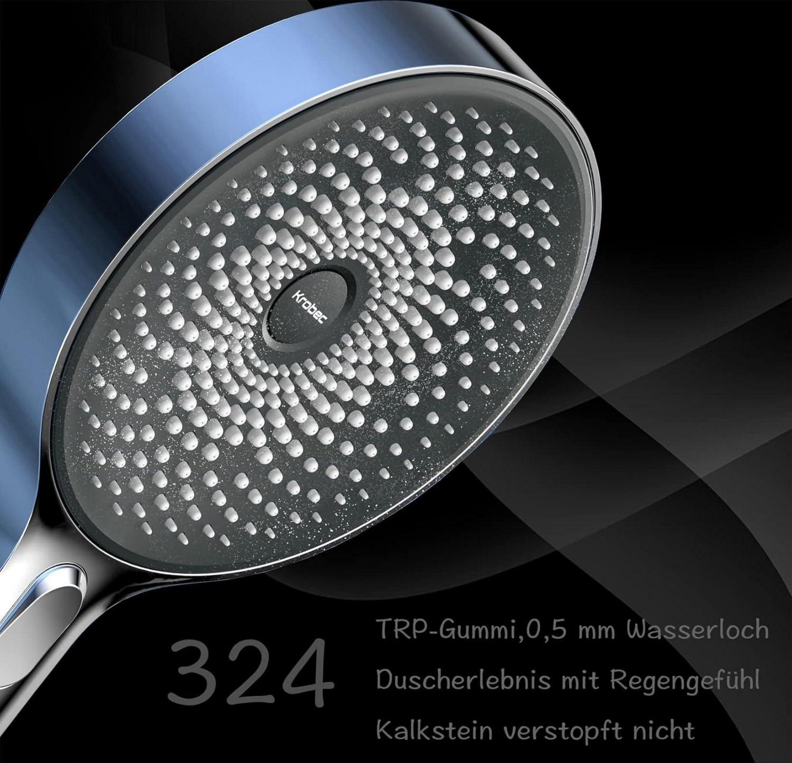 Großer Duschkopf Regendusche 130mm Handbrause mit 3