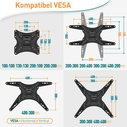TV Wandhalterung Schwenkbar Neigbar für 26-60 Zoll Flach