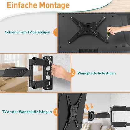 TV Wandhalterung Schwenkbar Neigbar für 26-60 Zoll Flach