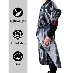URAQT Friseurumhang Haarschnitt Cape Klettverschluss 120x140cm Schwarz
