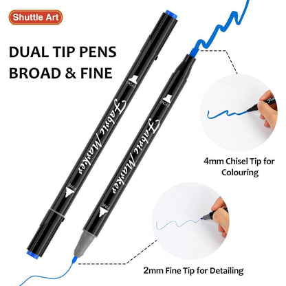 Shuttle Art Textilstifte, 30 Farben Textilmarker