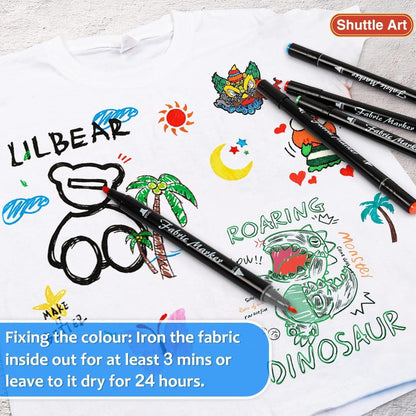 Shuttle Art Textilstifte, 30 Farben Textilmarker