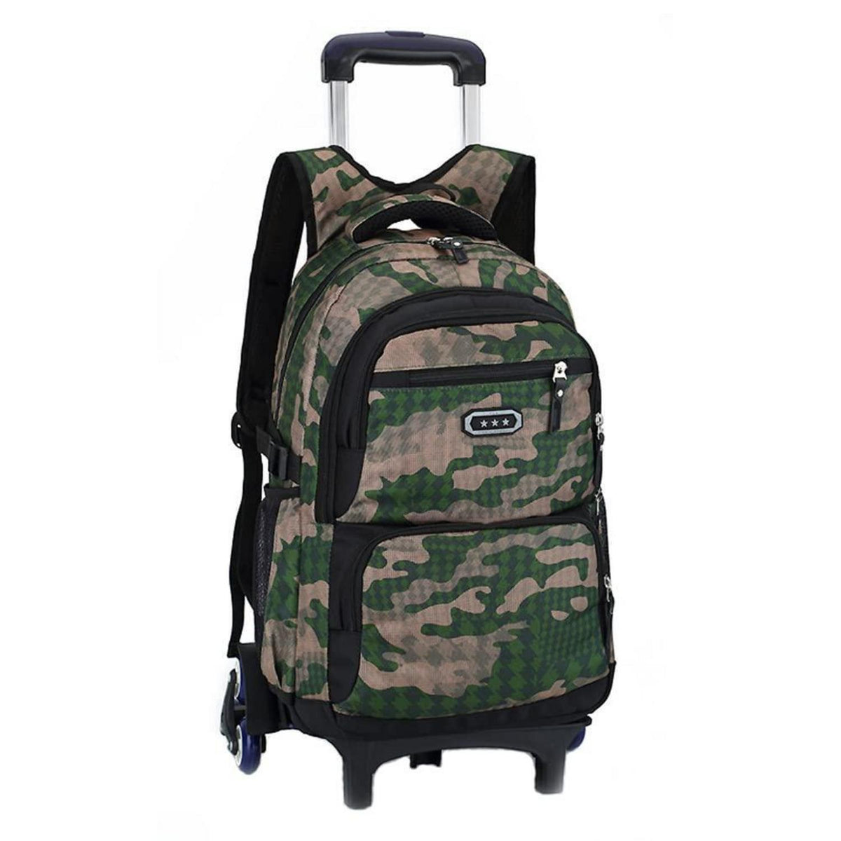 Trolley Rucksack Schultrolley 6 Räder Armeegrün für Jungen & Teenager