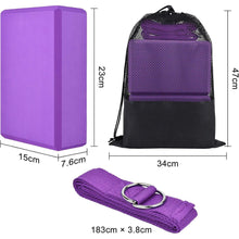 Yoga Klotz Klötze Blöcke 2er Set mit Gurt und