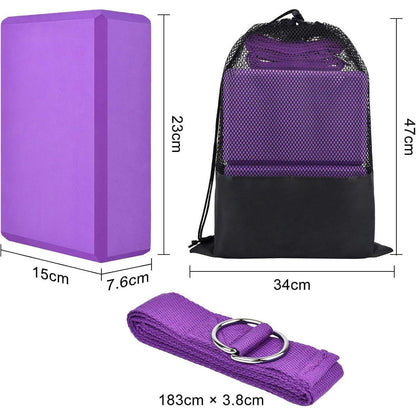 Yoga Klotz Klötze Blöcke 2er Set mit Gurt und