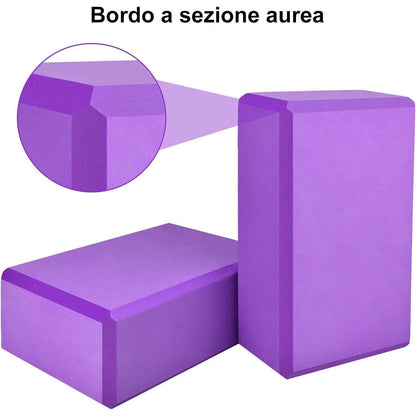 Yoga Klotz Klötze Blöcke 2er Set mit Gurt und