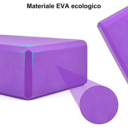 Yoga Klotz Klötze Blöcke 2er Set mit Gurt und