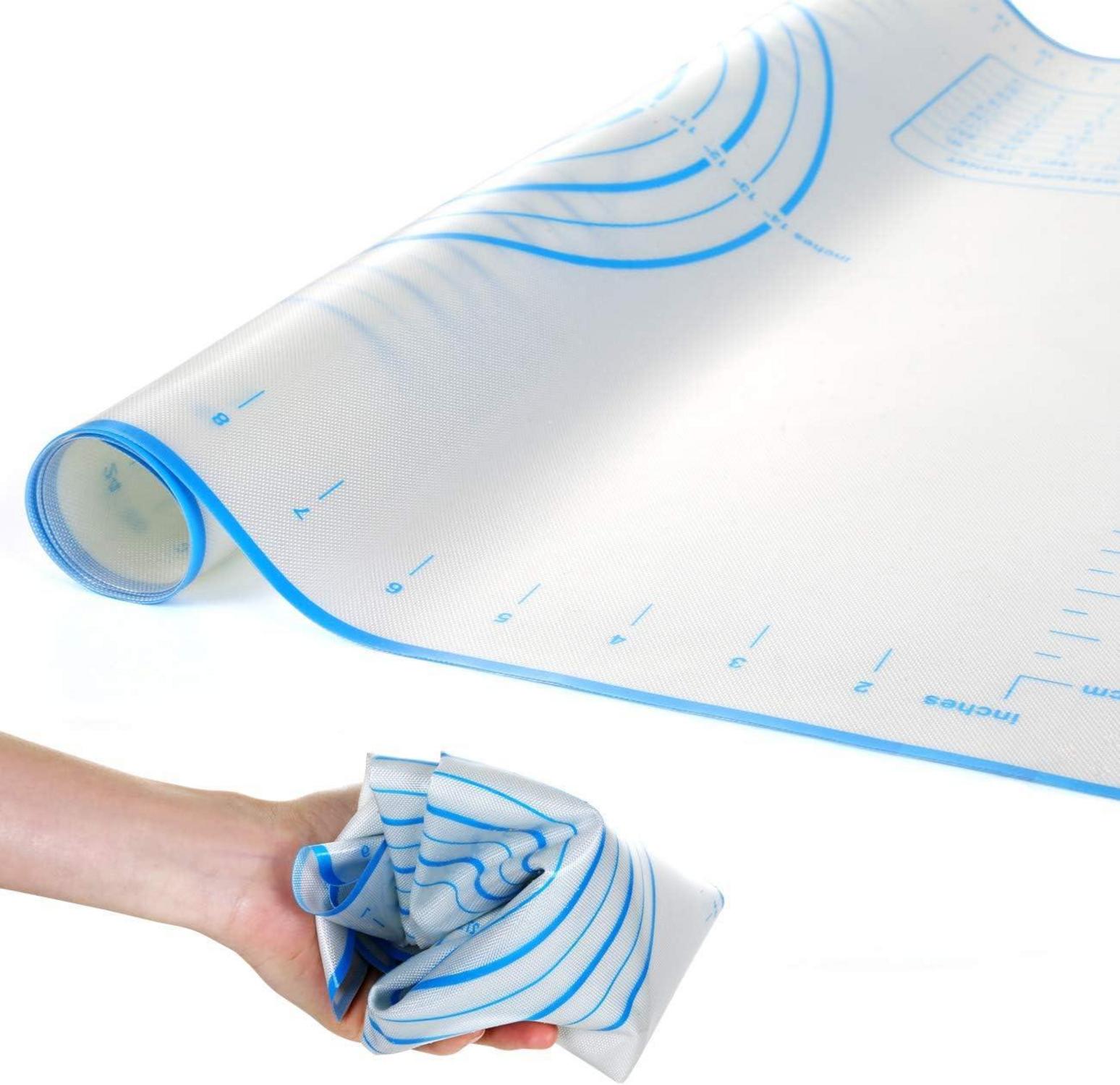 Silikonmatte Backmatte 70x50 cm Teigmatte Antihaft rutschfest Blaue