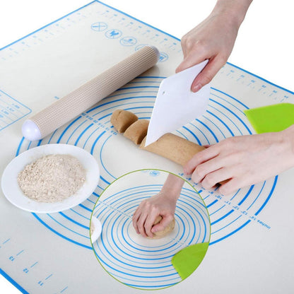 Silikonmatte 70 x 50 cm Teigmatte Antihaft rutschfest blau