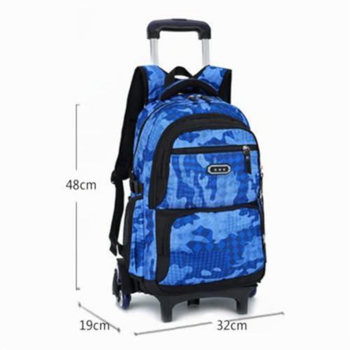 Trolley Rucksack 6 Räder – Schultrolley für Jungen & Teenager Armeegrün