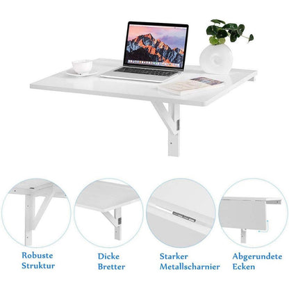 Klappbarer Wandtisch – Platzsparender Esstisch & Schreibtisch Weiß