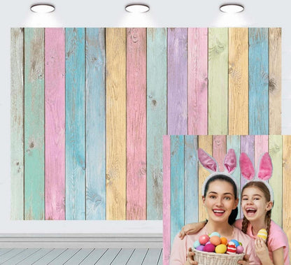 Buntes Holz Hintergrund Vinyl Fotografie Kindergeburtstag 210x150cm